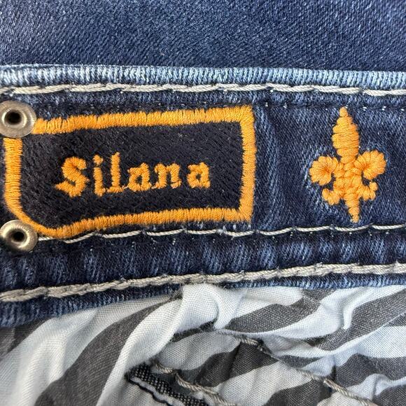 Rock Revival Jeans Women's 25 (2) Dark Blue Silana Embellished Western Bling - Picture 8 of 16